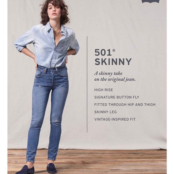 Levis 501 Skinny Jeans 👖 - Picture 2 of 7